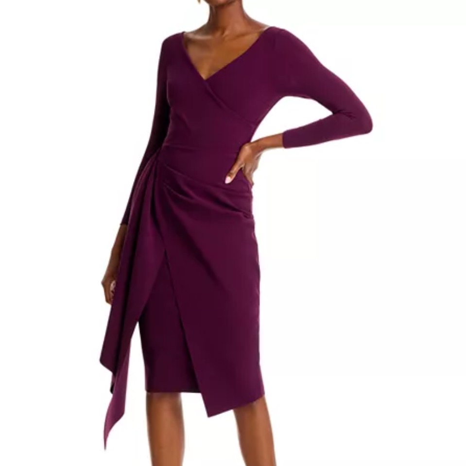 New Chiara Boni La Petite Robe Ellia Draped Sheath Dress Size 12 Us / 48 It
